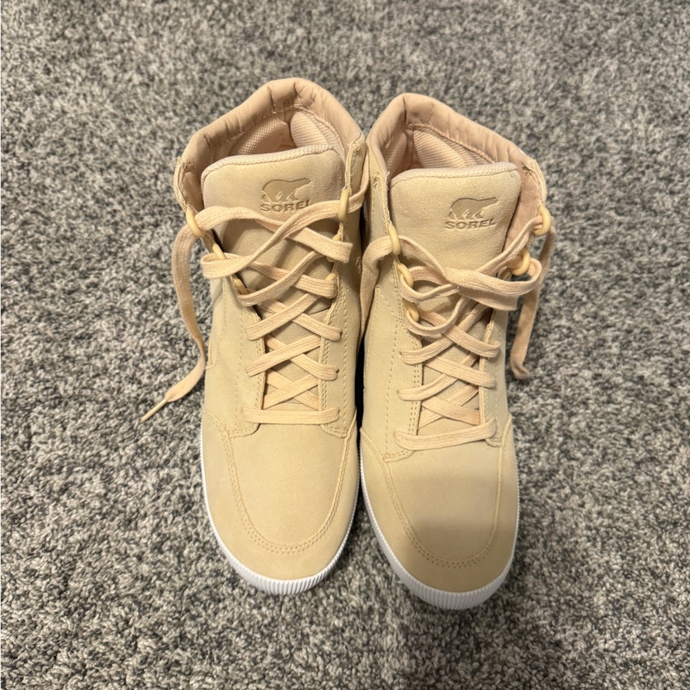 Sorel Beige High-Top Sneakers